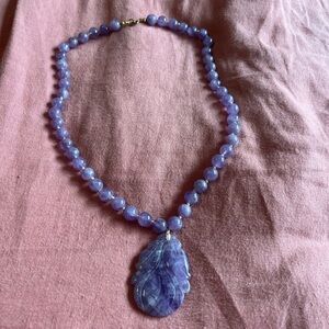 Carved amethyst necklace